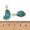 Dyed Natural Magnesite Pendants PALLOY-JF05937-02-3