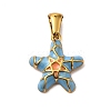 Ocean 304 Stainless Steel Enamel Pendants STAS-P395-01A-G-1