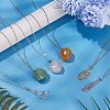 6Pcs 3 Colors Brass Chains Macrame Pouch Necklaces NJEW-AR00001-4