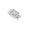 1Pc Sterling Silver with Clear Cubic Zirconi Box Clasps FIND-BC0013-93A-7