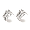 Brass Micro Pave Cubic Zirconia Studs Earring Findings LS-KK-K371-25P-1