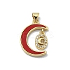 Brass Micro Pave Clear Cubic Zirconia Pendants KK-A221-02B-G-1