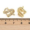 Brass Micro Pave Cubic Zirconia Stud Earrings for Women EJEW-K312-01G-5