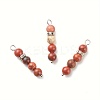 10Pcs Natural Red Jasper Pendants PALLOY-JF01425-04S-1