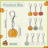 Natural Gemstone Autumn Pumpkin Pendant Locking Stitch Markers HJEW-AB00610-2