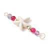 4Pcs 4 Colors Summer Beach Dyed Synthetic Turquoise Connector Charms PALLOY-JF03746-01-4