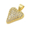 Heart Rack Plating Brass Micro Pave Cubic Zirconia Pendants KK-Z074-52G-2