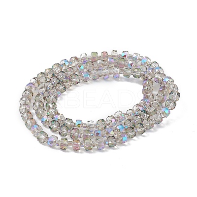 Transparent Electroplate Glass Beads Strands EGLA-F153-HR01-1