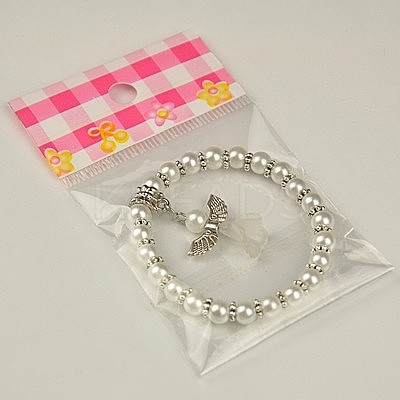 Lovely Wedding Dress Angel Bracelets for Kids BJEW-JB00727-19-1