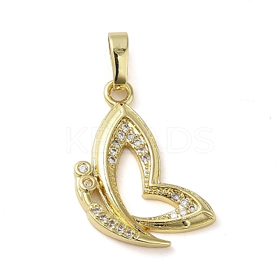 Brass Micro Pave Cubic Zirconia Pendants KK-U005-03A-G-1