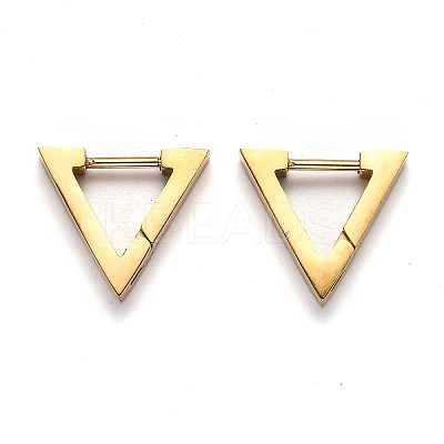 304 Stainless Steel Triangle Huggie Hoop Earrings STAS-J033-02A-G-1