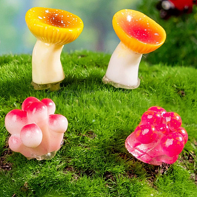 36Pcs 9 Styles Microlandscape Simulation Mushroom Pot Gardening for Doll RESI-SP0001-33-1