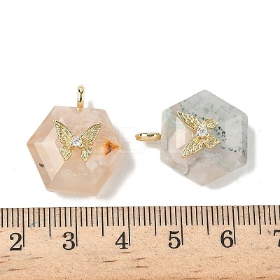 Natural Mixed Gemstone Faceted Pendants G-P585-01G-1