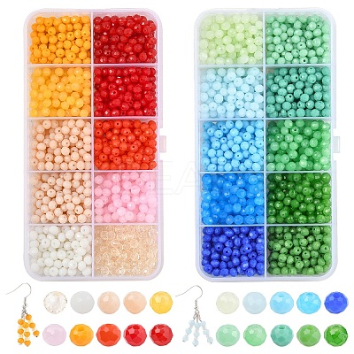 1500Pcs 10 Styles Imitation Jade Glass Beads DGLA-YW0001-41-1