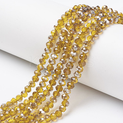 Electroplate Transparent Glass Beads Strands EGLA-A034-T4mm-E02-1