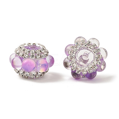 Sparkling Acrylic Rhinestone Round Beads OACR-NH0002-01B-07-1