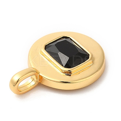 Brass with Cubic Zirconia Pendants KK-K339-01G-04-1