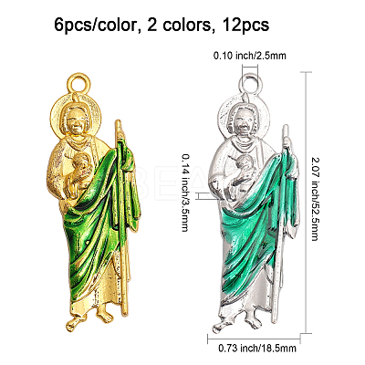 12Pcs 2 Colors Alloy Enamel Big Pendants ENAM-CA0001-54-1