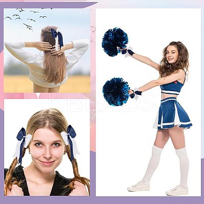 10Pcs 2 Colors Bowknot Polyester Elastic Hair Ties OHAR-GF0001-24-1