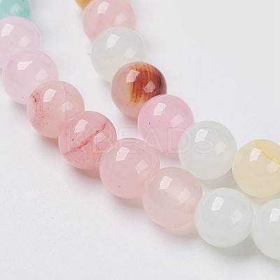 Natural Colorful Green Jade Beads Strands G-G757-01-4mm-1