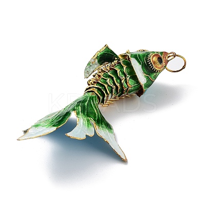 Brass Cloisonne Pendants KK-P251-A04-G-1