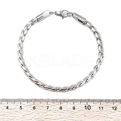 304 Stainless Steel Rope Chain Bracelets for Men Women BJEW-Q038-04P-1