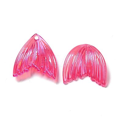 UV Plating Rainbow Iridescent Transparent Acrylic Pendants PACR-M002-09E-1