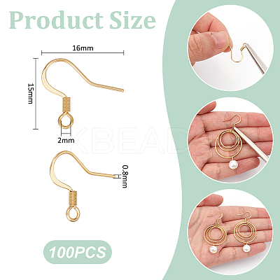 100Pcs 316 Surgical Stainless Steel French Earring Hooks STAS-UN0058-63-1