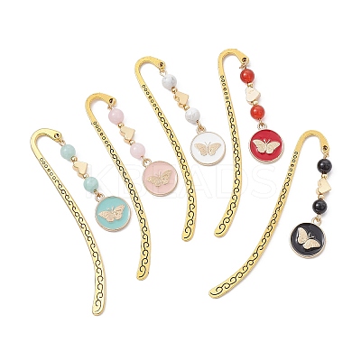 Natural Mixed Gemstone Bookmarks AJEW-JK00271-1