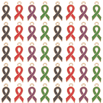120Pcs 4 Colors Alloy Enamel Pendants ENAM-SC0003-55-1