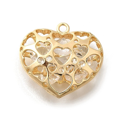 Brass with Cubic Zirconia Pendants KK-E792-30G-02-1