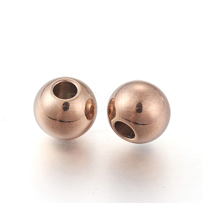 Ion Plating(IP) Round 304 Stainless Steel Beads STAS-G130-8mm-63RG-1
