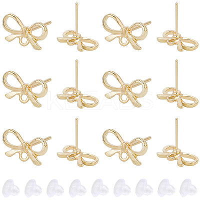 60Pcs Bowknot Alloy Stud Earring Findings FIND-BBC0004-63C-1