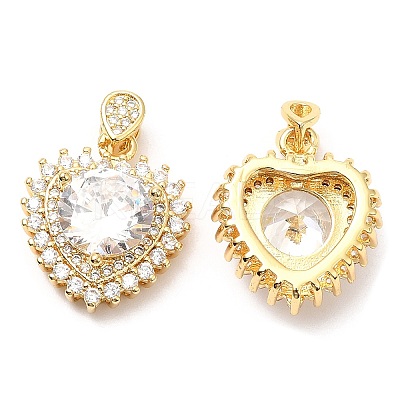 Rack Plating Brass Micro Pave Cubic Zirconia Pendants KK-A185-10G-1