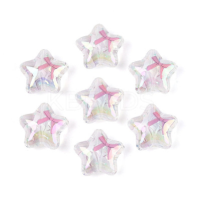 UV Plating Printed Transparent Acrylic Beads PACR-N017-01A-1