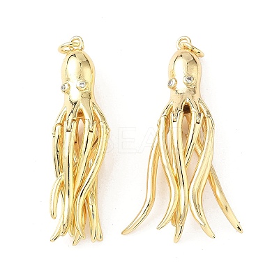 Brass Micro Pave Cubic Zirconia Pendants KK-M205-15G-1