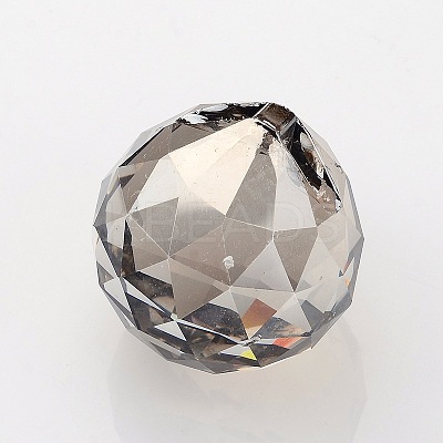 Faceted Round Glass Pendants GLAA-O008-G-1