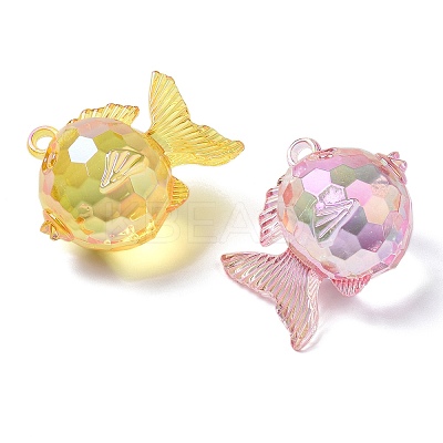 Electroplate Transparent UV Plating Acrylic Pendants OACR-I014-12-1