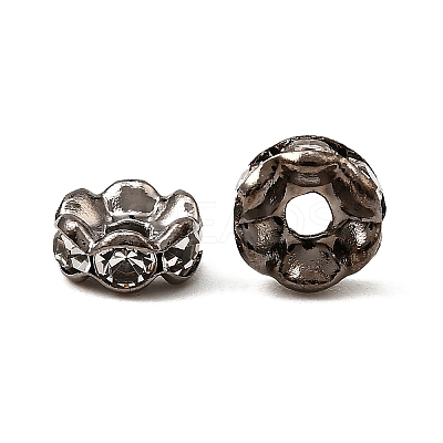 Brass Rhinestone Spacer Beads RB-A014-L6mm-01B-1