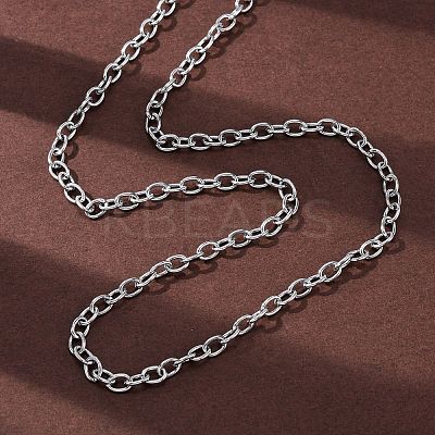 201 Stainless Steel Cable Chain Necklaces NJEW-Q013-12C-P-1