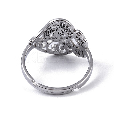 Non-Tarnish 201 Stainless Steel Finger Rings RJEW-C074-08P-1