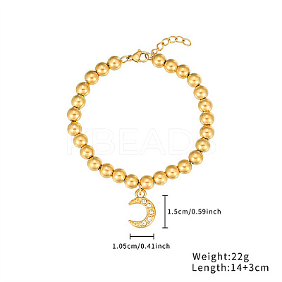 Stainless Steel Crystal Rhinestone Ball Beaded Bracelets with Pendants LS-DM8226-1-1