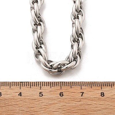 304 Stainless Steel Rope Chain Necklaces for Women Men NJEW-A033-04A-P-1