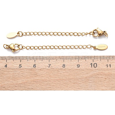 304 Stainless Steel Chain Extender with Oval Charms Ion Plating(IP) STAS-G383-07G-1