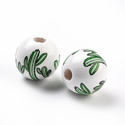 Spray Painted European Schima Wood Beads WOOD-M004-09-1