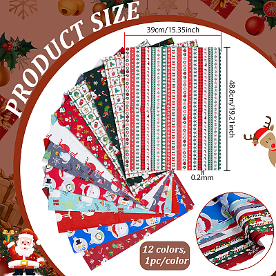 Christmas Theme Cotton Fabric DIY-WH0750-023-1
