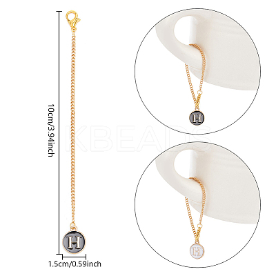 Flat Round with Letter Alloy Enamel Wine Glass Charms AJEW-AB00184-08-1
