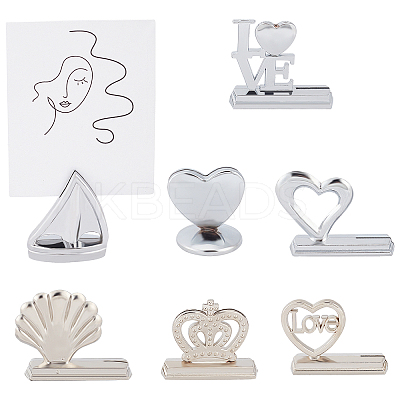 7Pcs Alloy Place Card Holders ODIS-OC0001-25-1