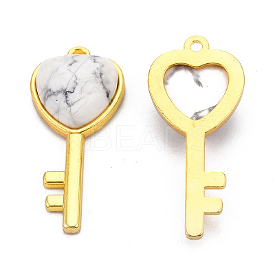 Natural Howlite Pendants G-N326-158-18-1