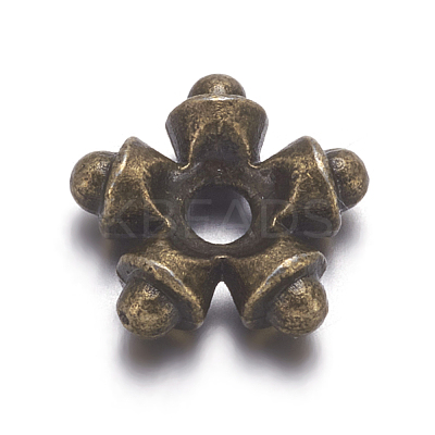 Tibetan Style Alloy Flower Spacer Beads TIBEB-5464-AB-FF-1